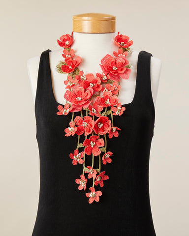 Poppy Necklace - Coral