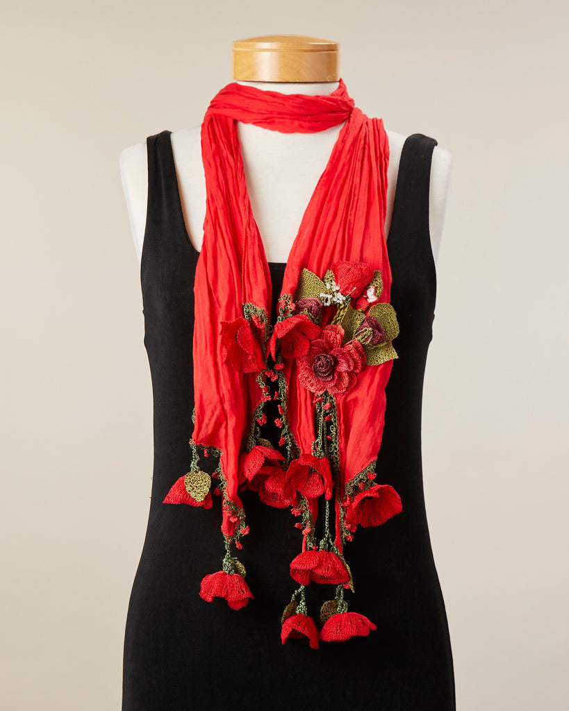 Tulip Scarf - Red/Red