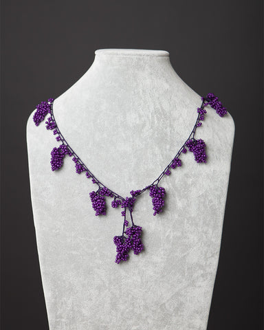 Beaded Spiral Necklace in Purple | Mexicali Blues